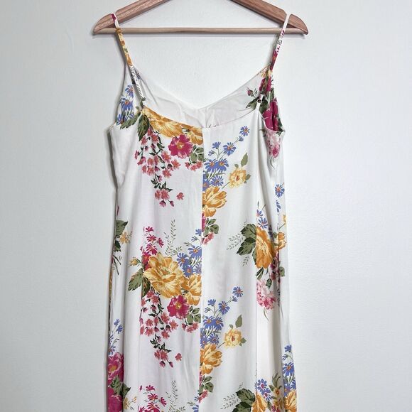 Reformation Boston Floral Midi Slip Dress Ivory Pink Yellow Size 8 Feminine - Picture 6 of 8